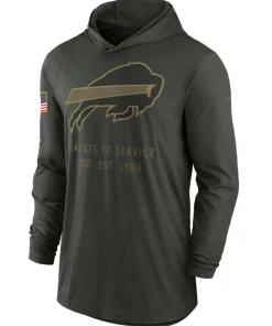 Buffalo Bills 2025 Salute To Service Sideline Pullover Hoodie
