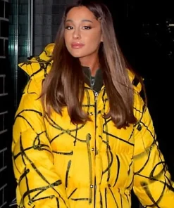 Ariana Grande Singer Yellow Puffer Coat