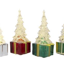 LED ACRYLIC CHRISTMAS TREE ON PRESENT (ASSTD)