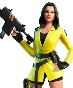 Fortnit Shade Skin Cropped Yellow Leather Jacket