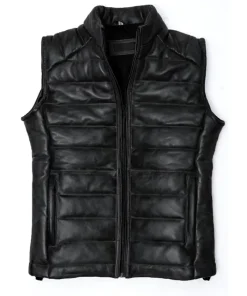 Men’s Bridger Black Leather Down Vest