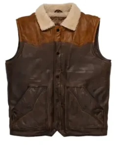 Men’s Brown Fur Shearling Leather Vest