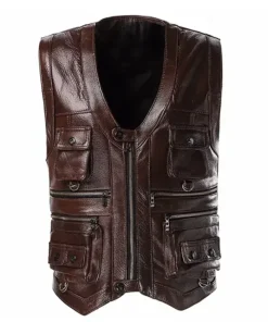 Men’s Vintage Luke Brown Leather Vest