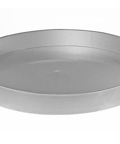 ROUND SERVING TRAY WITH HANDLE (SILVER)