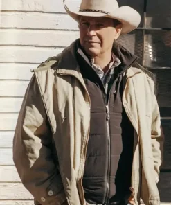 Yellowstone John Dutton Cotton Beige Quilted Jacket